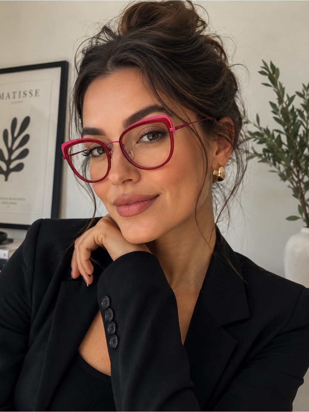 Caroline Abram Wydad Womens Eyeglass Frame 741 Dark Fuchsia